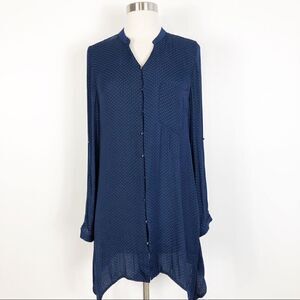 NWOT Soft Surroundings Blue Polka Dot Tunic Top